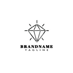 Fototapeta premium quartz logo cartoon icon design template black isolated vector illustration