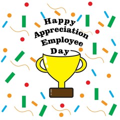 a background design about employee appreciation day with various ornaments inside