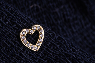 Beautiful piercing jewelry. Macro shot. Selective focus.