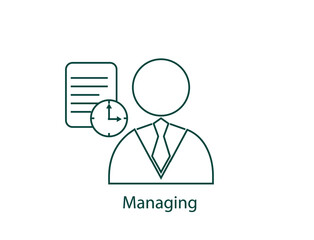 work managing line icon vector illustration 