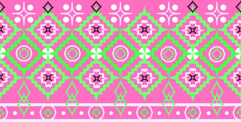 Abstract seamless geometric ikat pattern ethnic style design for background, wallpaper, clothing, garment, decorative, wrapping, batik, fabric, embroidery, curtain and more.