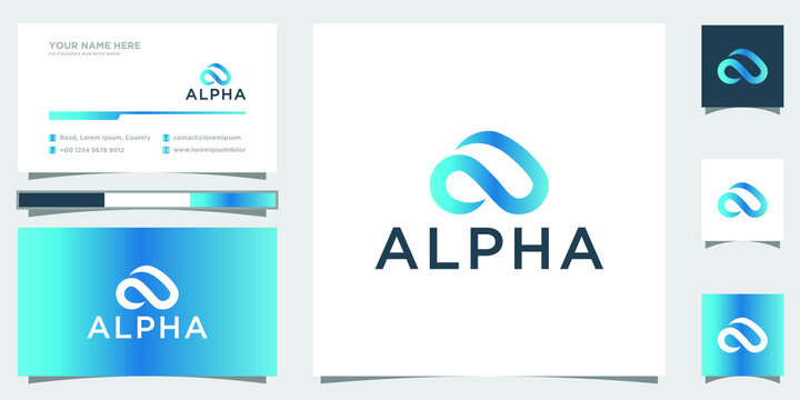 Abstract Modern Gradient Style of Triangle or Letter A Logo Icon