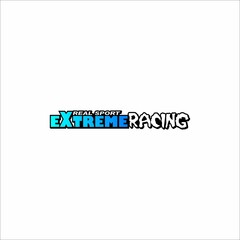 vector writing "real sport extreme racing" used as a sticker, automotive