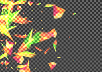 Orange Bokeh Background Transparent Vector. Particle Xmas Texture. Green New Template. Bright Dark. Shimmer Rays Design.