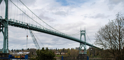 St. Johns Bridge - suspension bridge over the Willamette River in Portland