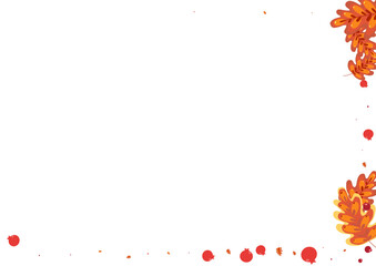 Golden Leaves Background White Vector. Acorn Sale Design. Gold Plant. Paper Set. Green Oak November.