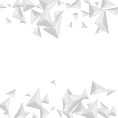 Gray Fractal Background White Vector. Pyramid Volume Design. Silver Light Texture. Crystal Effect. Greyscale Shard Tile.