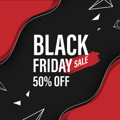 black friday sale banner template papercut style, promotion discount sign geometric shape background