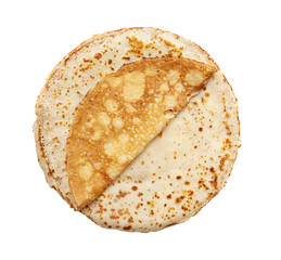 Fried pancakes on a white background.