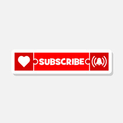 Subscribe icon sticker isolated on white background