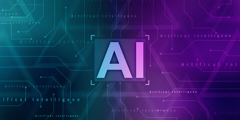 Obraz premium 2d rendering Artificial Intelligence (AI) concept 