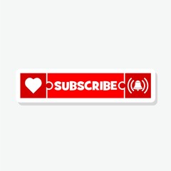 Subscribe icon sticker isolated on white background