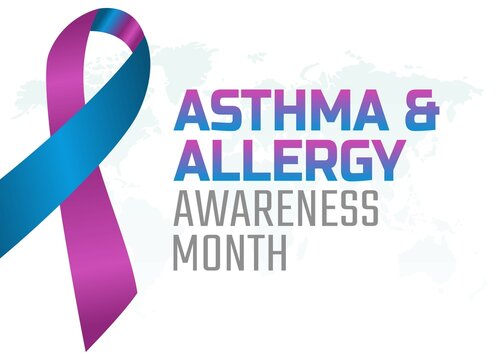 vector graphic of asthma and allergy awareness month good for asthma and allergy awareness month celebration. flat design. flyer design.flat illustration.
