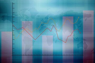 2d rendering Stock market online business concept. business Graph 
