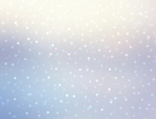 LIght glittering snow falling on pastel blue defocused outdoor background.