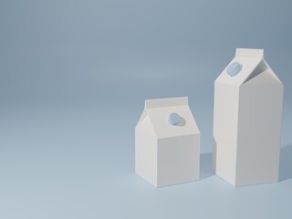 Milk on blue flat background