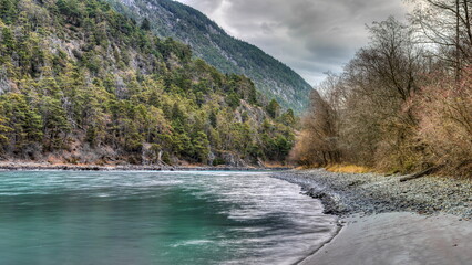 The middle Inn Valley near the town of Telfs in Tyrol crosses the Eastern Alps from southwest to...