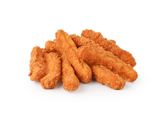 Chicken nuggets isolated on white background with Clipping Path.