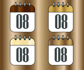 Icons day 8, wooden calendar sets for holidays and events