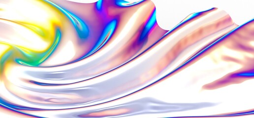 Fluid design twisted shapes holographic 3D abstract background iridescent wallpaper