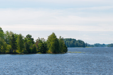 Karelia in Russia. Landscape of Lake Ladoga. Karelia Islands
