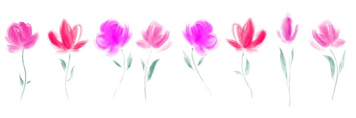 Watercolour Floral border, flower wedding banner