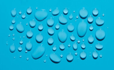 water drops on blue background texture