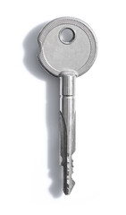Silver key isolated on white background