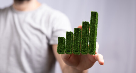 green growing on top in nature green background. Money saving, investment