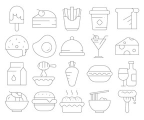 food and breakfast icons set