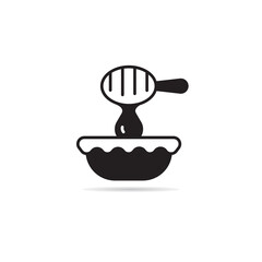 honeycomb on dish icon vector illustration