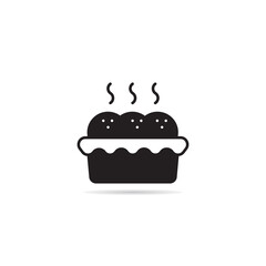 hot bread icon vector illustration