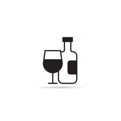 wine bottle and glass icon