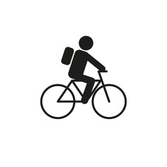 Obraz premium Cyclist icon. Pictogram. Simple flat vector illustration on a white background
