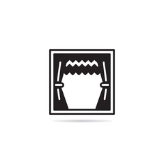 curtain and window icons set