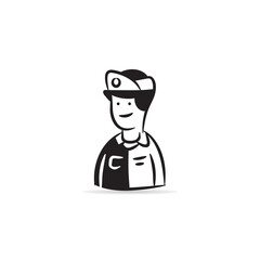 police icon on white background vector illustration