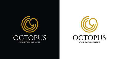 Octopus Monoline Design Logo Simple © sribudinar