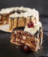 chocolate cake with cherry