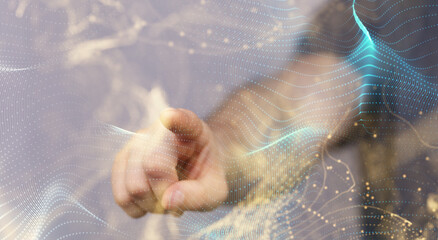 Concept of Network, internet communication. 3d illustration