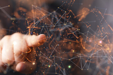 Concept of big data, machine learning, artificial intelligence, hyper loop