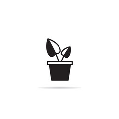tree and plant pot icon vector illustration