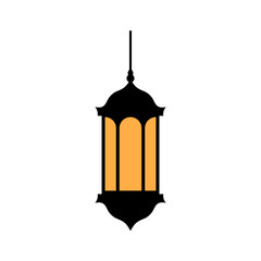 islamic lantern logo icon design template vector