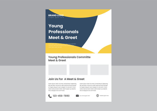 Meet And Greet Flyer Poster Design Template. Meet Eat And Greet With Professionals Flyer Poster Design Template.