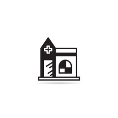 church building icon vector illustration