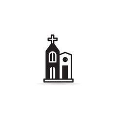 church building icon vector illustration