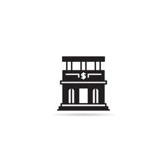 Obraz premium bank building icon vector illustration