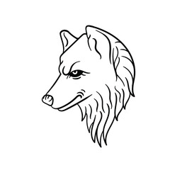 hand drawn wolf doodle illustration for tattoo stickers poster etc