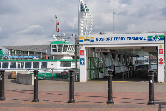 Gosport, Hampshire, UK. 2022. The Gosport ferry terminal connecting acroos Portsmouth Harbour to the city.