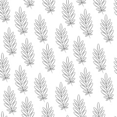 Vector seamless half-drop pattern, with leaves 