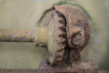 gear unit on a historic agricultural machine